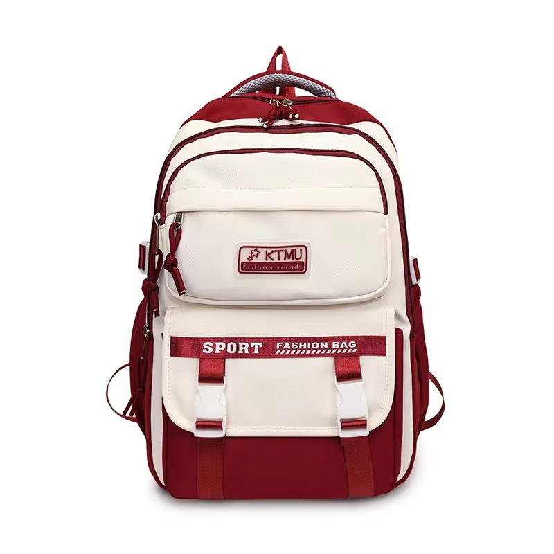 Academy Style School Bag | Lightweight College Student Backpack - Red
