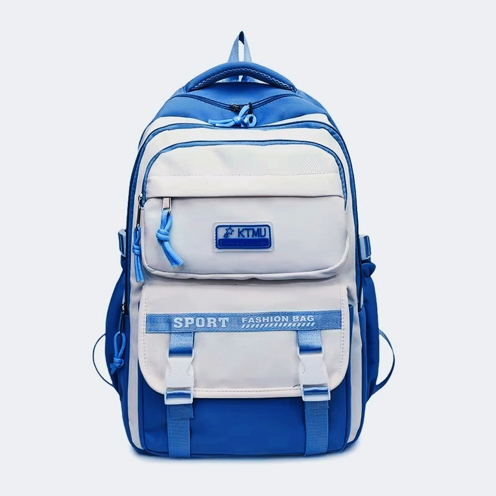 Academy Style School Bag | Lightweight College Student Backpack - Blue