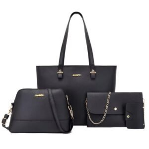 ৪ পিস কালো লেডিস হ্যান্ডব্যাগ সেট – Premium Black Handbag Combo